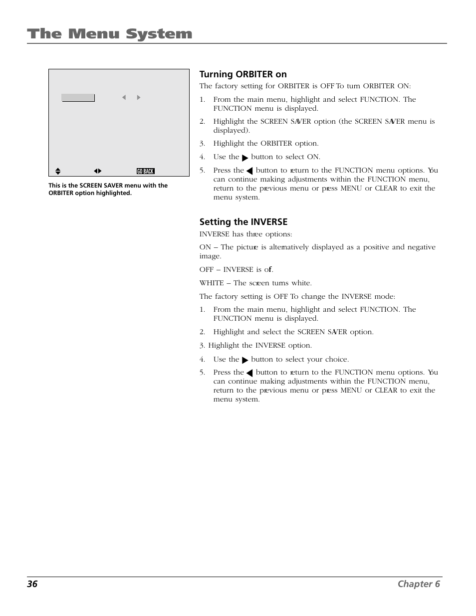 The menu system | RCA Scenium PHD50300 User Manual | Page 38 / 62