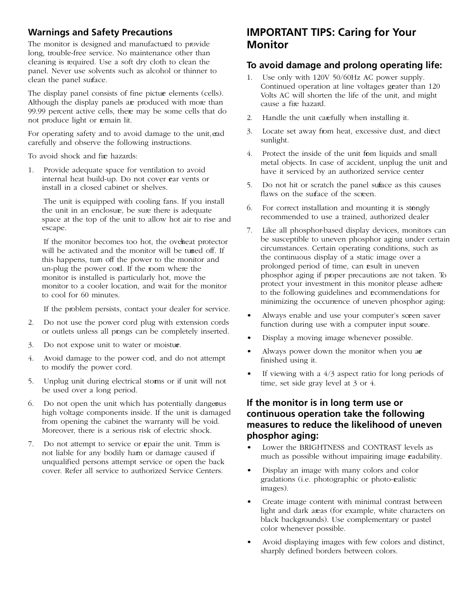 Important tips: caring for your monitor | RCA Scenium PHD50300 User Manual | Page 4 / 62