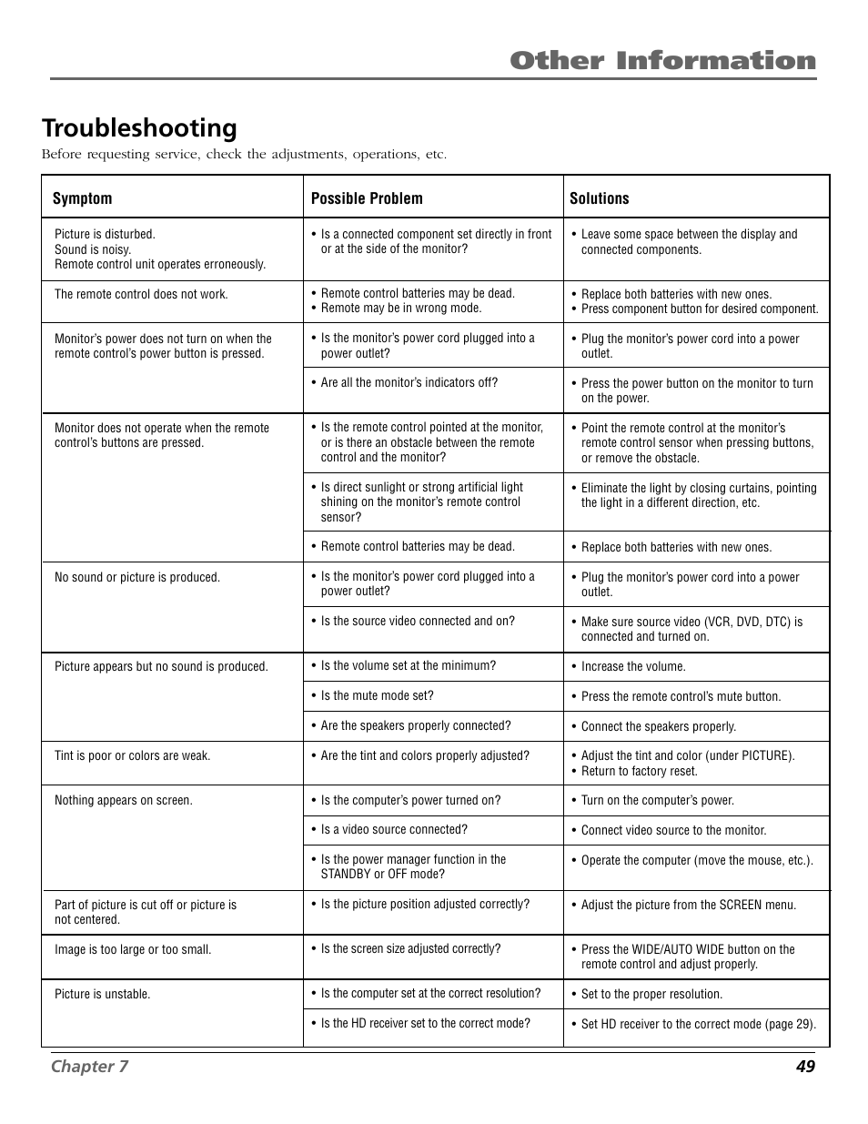 Reference, Other information troubleshooting | RCA Scenium PHD50300 User Manual | Page 51 / 62