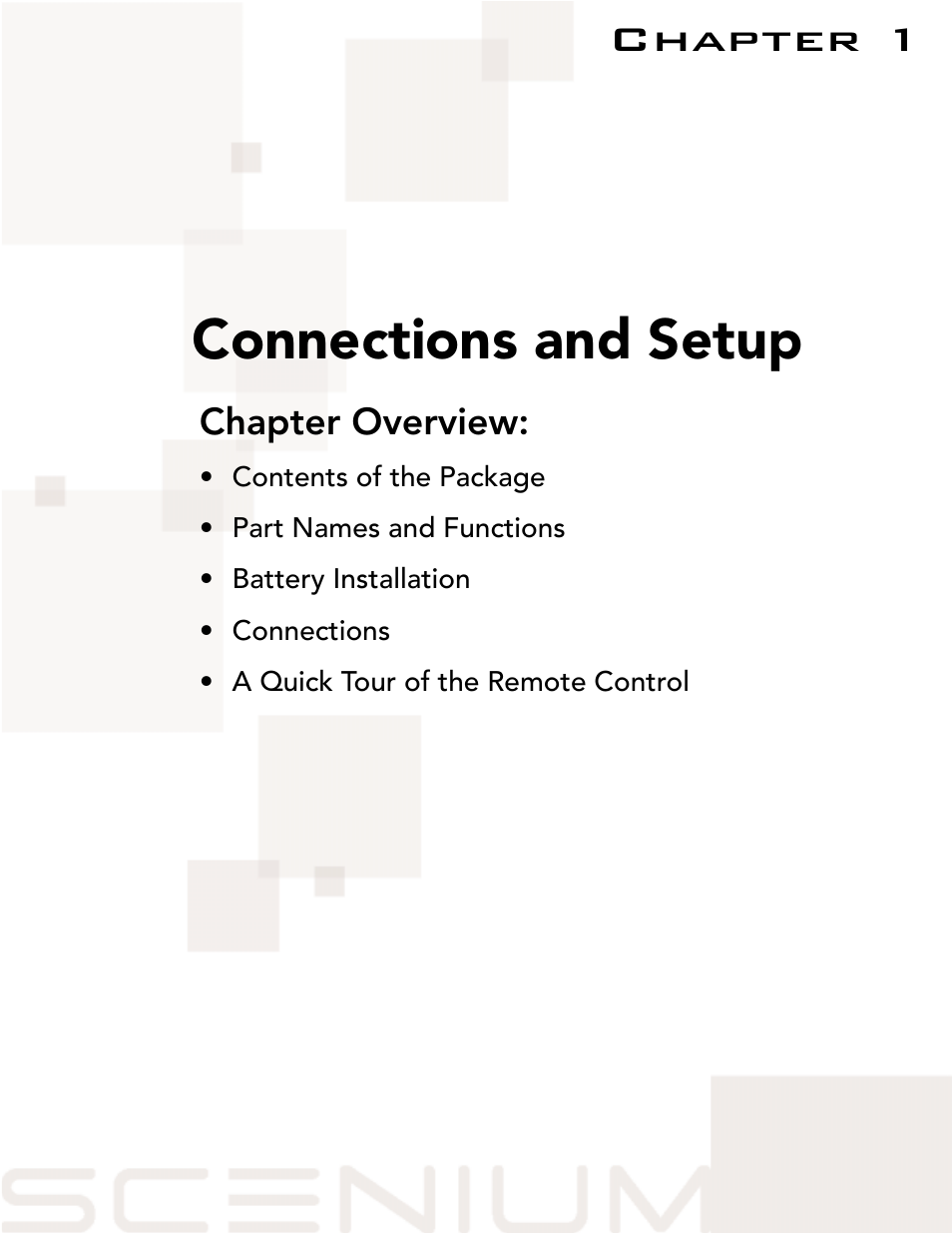 Connections and setup, Chapter 1 | RCA Scenium PHD50300 User Manual | Page 7 / 62
