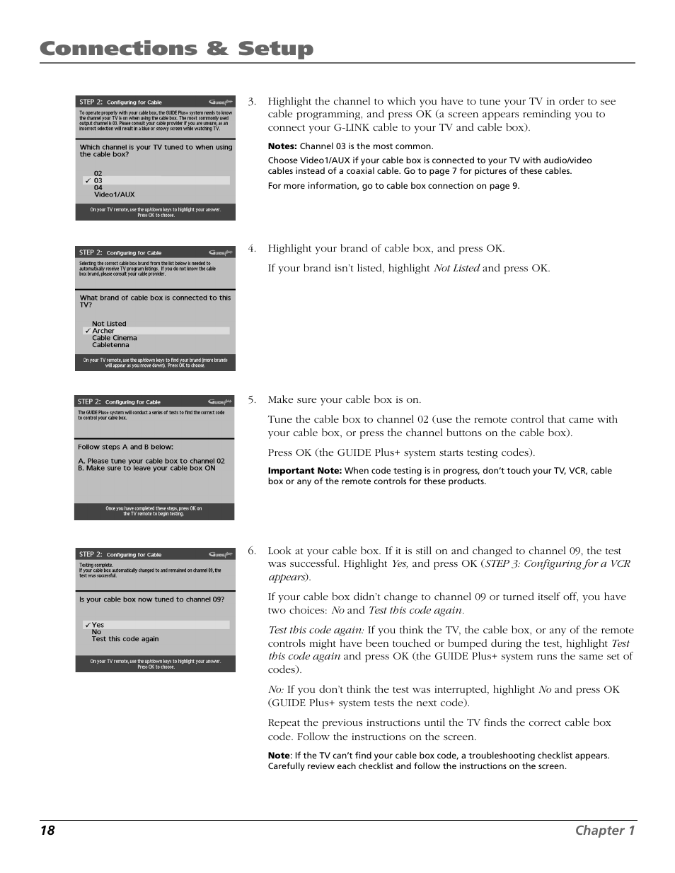 Connections & setup | RCA F27718 User Manual | Page 20 / 64