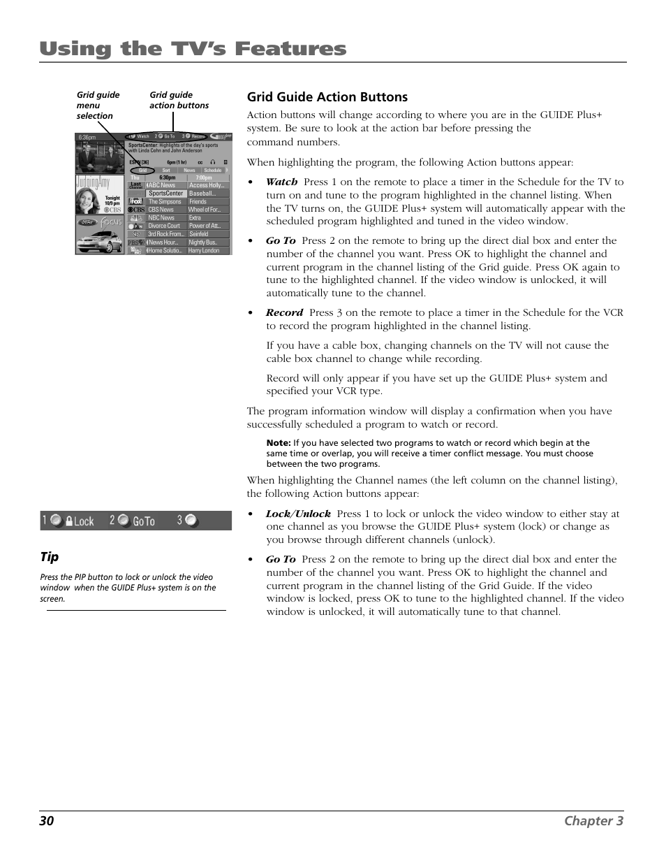 Using the tv’s features | RCA F27718 User Manual | Page 32 / 64