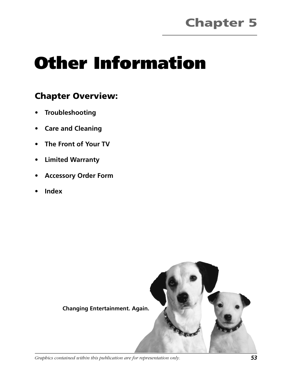 Other information, Chapter 5, Chapter overview | RCA F27718 User Manual | Page 55 / 64