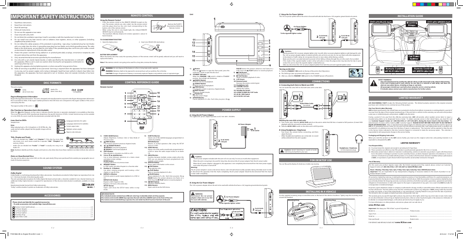 RCA DRC97283 User Manual | 2 pages