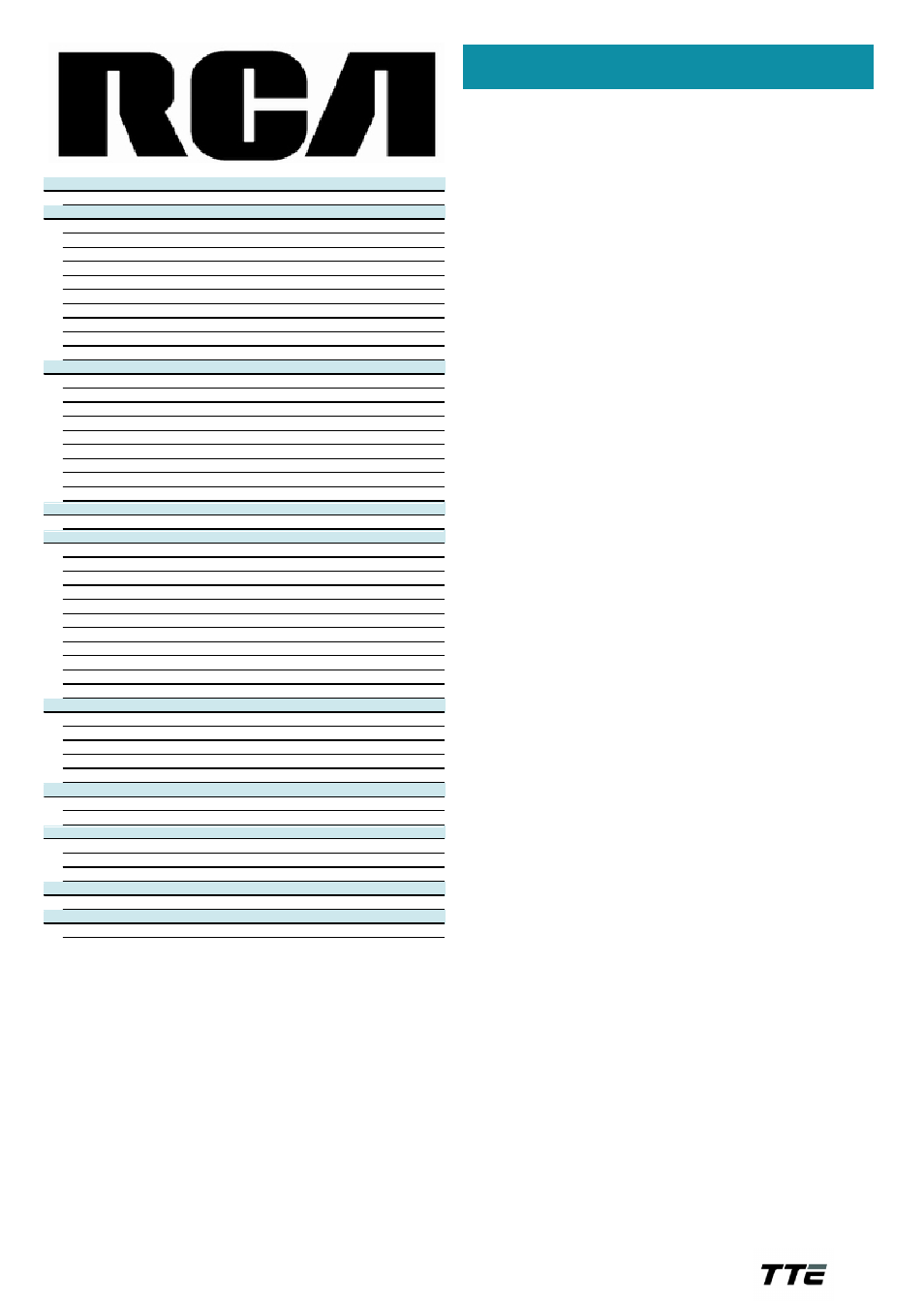 Technical specifications | RCA 27F520T User Manual | Page 2 / 2