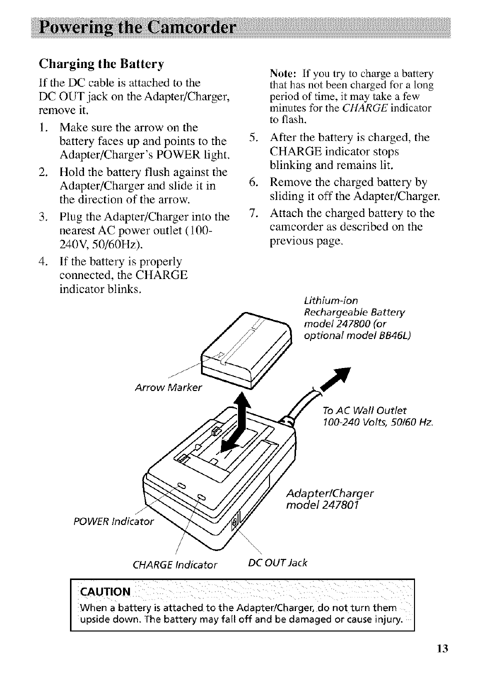 Charging the battery, Fowering the camcorder | RCA CC9370 User Manual | Page 15 / 84