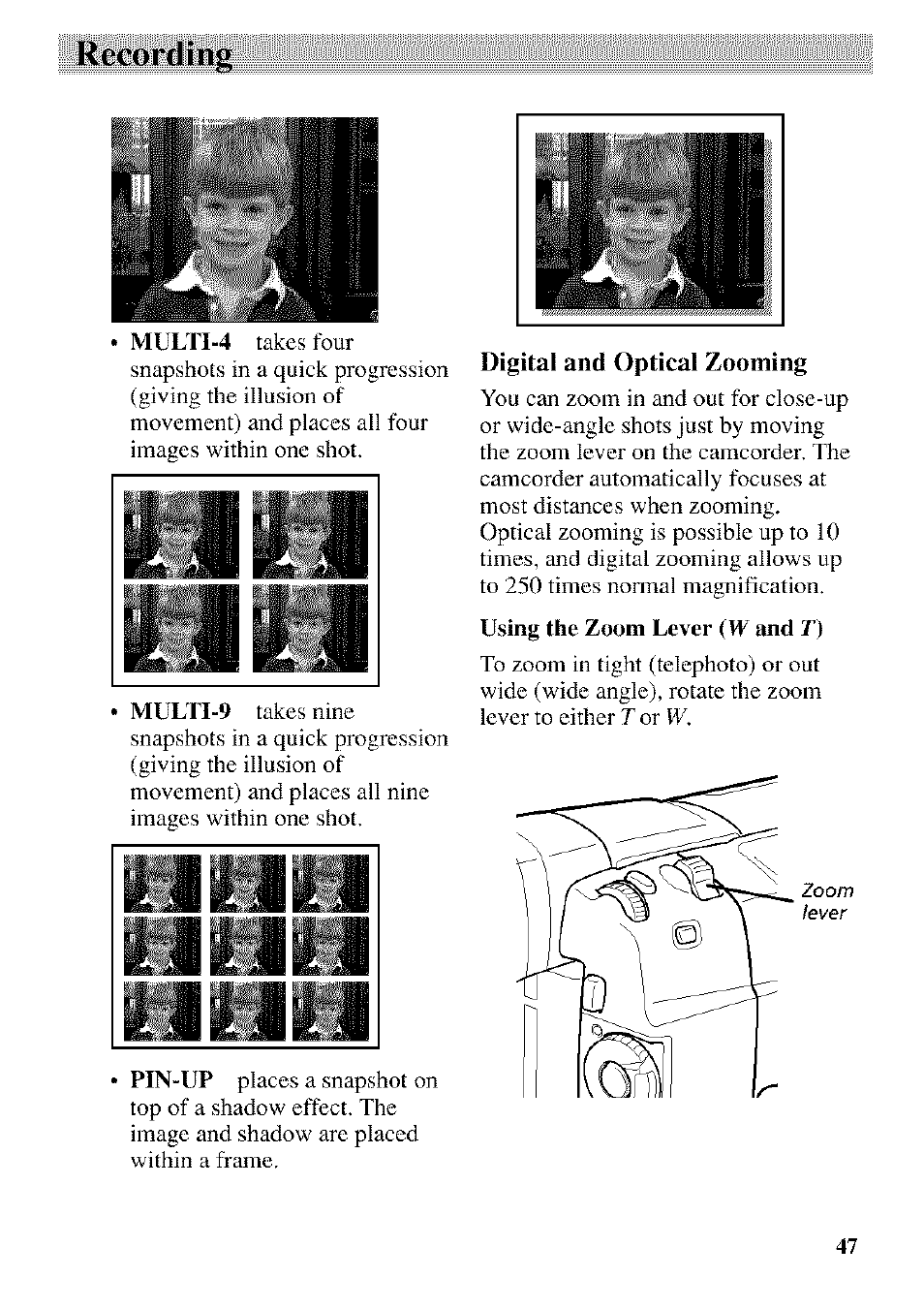 Digital and optical zooming | RCA CC9370 User Manual | Page 49 / 84