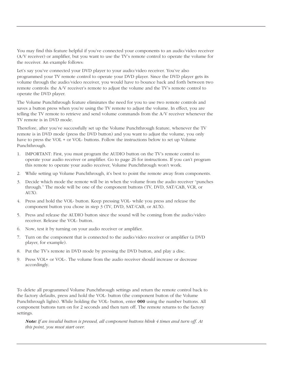 Deleting all volume punchthrough commands | RCA HD44LPW164 User Manual | Page 32 / 80