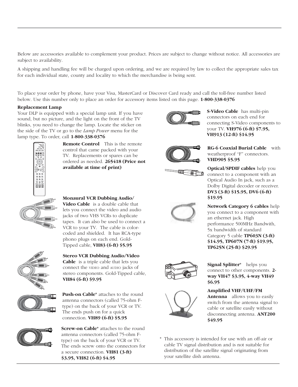 References, Accessory information, 72 chapter 5 | How to order | RCA HD44LPW164 User Manual | Page 74 / 80