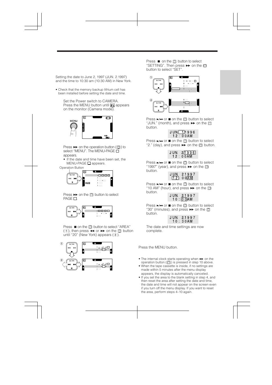 Setting the area, date, and time, Setting the area, date and time | RCA ProV950HB User Manual | Page 21 / 80