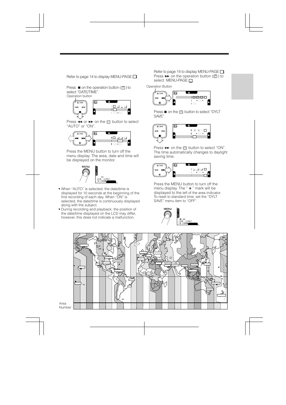 Setting daylight saving time, Time zone chart | RCA ProV950HB User Manual | Page 23 / 80