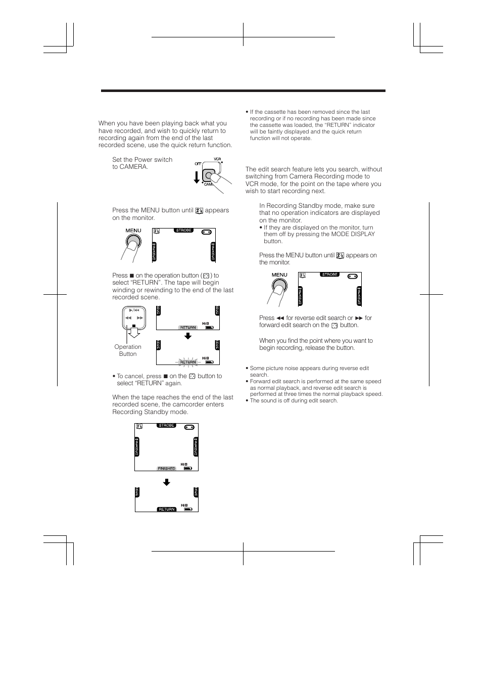 Quick return, Edit search | RCA ProV950HB User Manual | Page 34 / 80