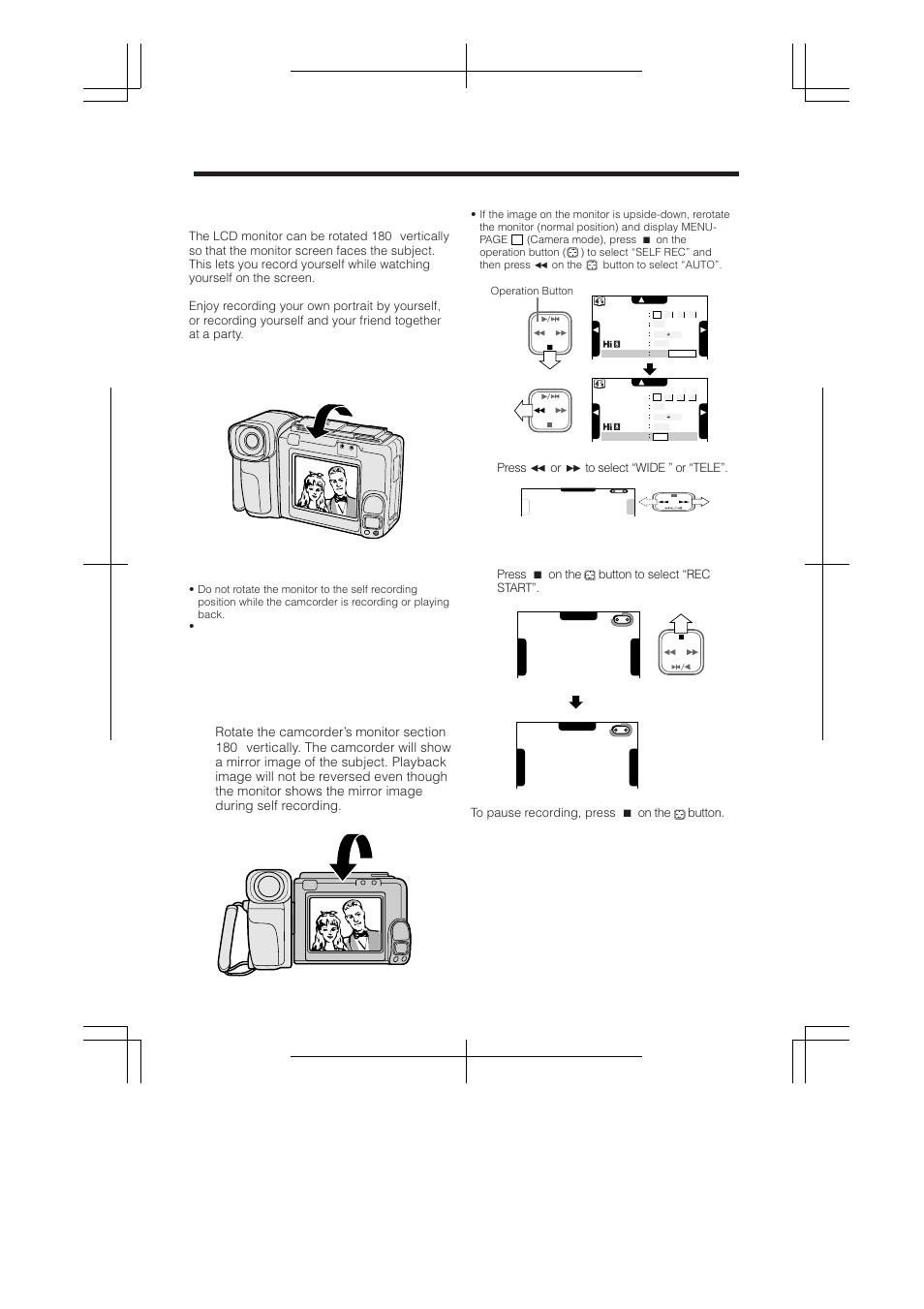 Useful features for camera recording, Self recording, Normal self recording | RCA ProV950HB User Manual | Page 44 / 80