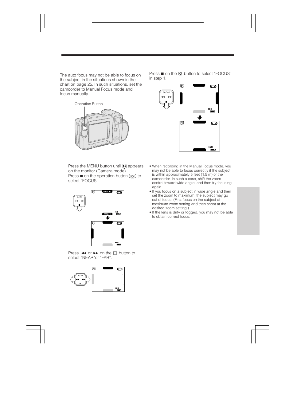 Manual focus | RCA ProV950HB User Manual | Page 47 / 80