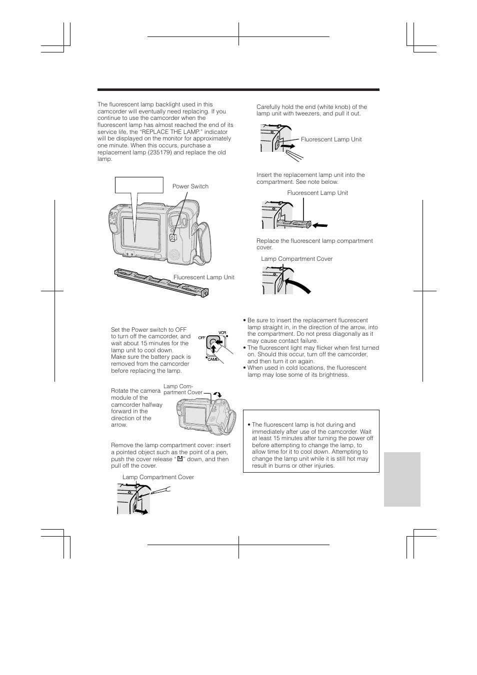 References, Fluorescent lamp backlight, Replacing the fluorescent lamp backlight 1 | Caution | RCA ProV950HB User Manual | Page 61 / 80