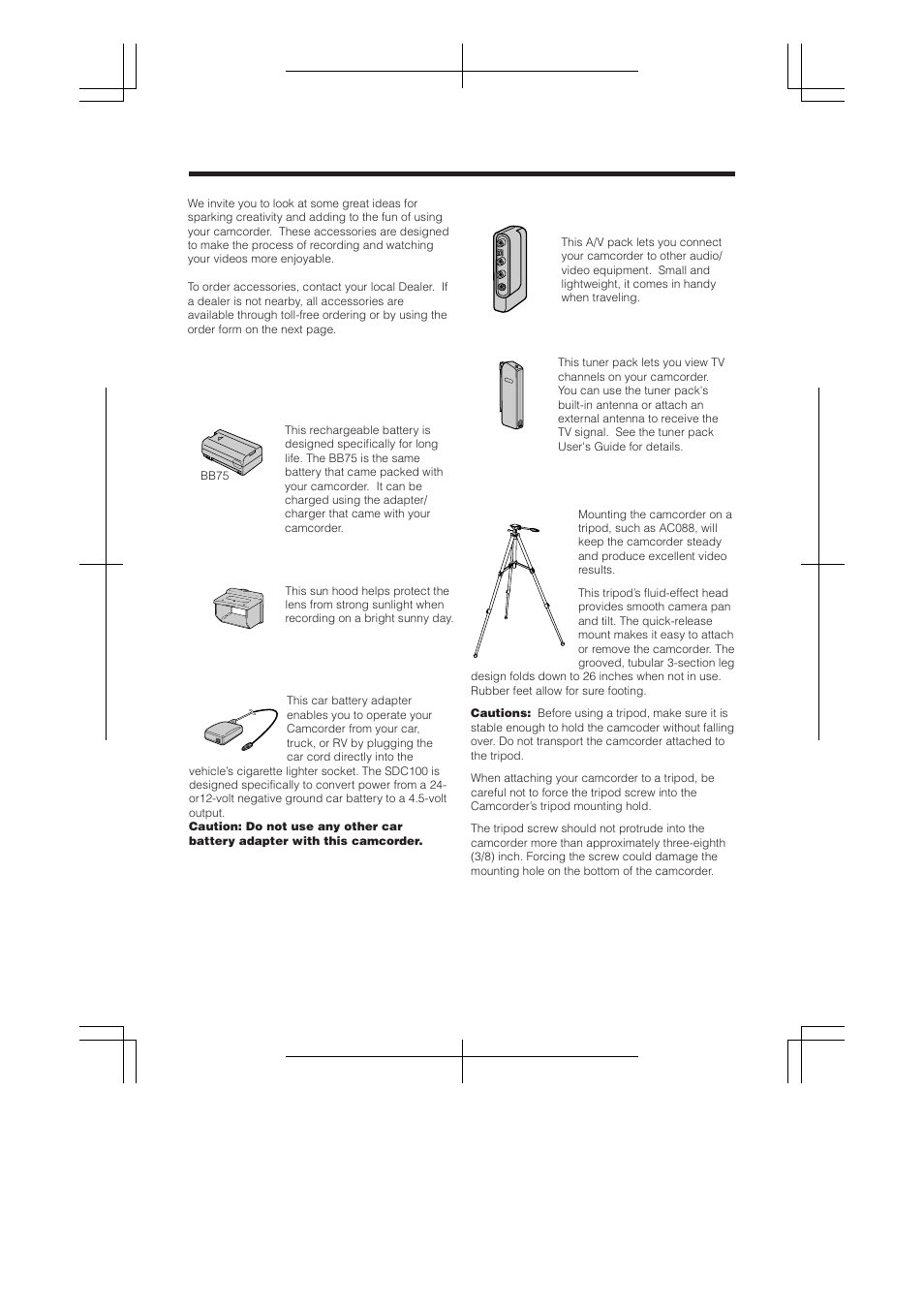 Optional accessories | RCA ProV950HB User Manual | Page 62 / 80