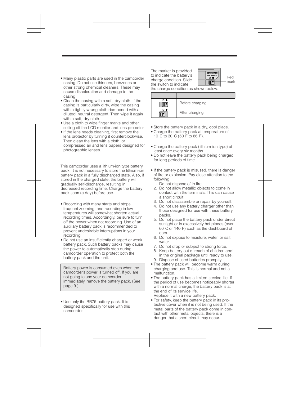 Care, Battery pack, Use and care | RCA ProV950HB User Manual | Page 68 / 80