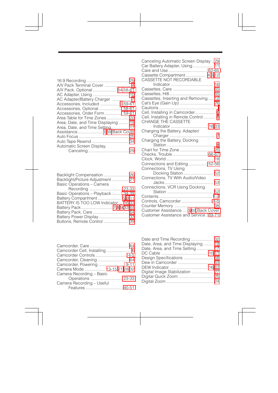 Index | RCA ProV950HB User Manual | Page 76 / 80