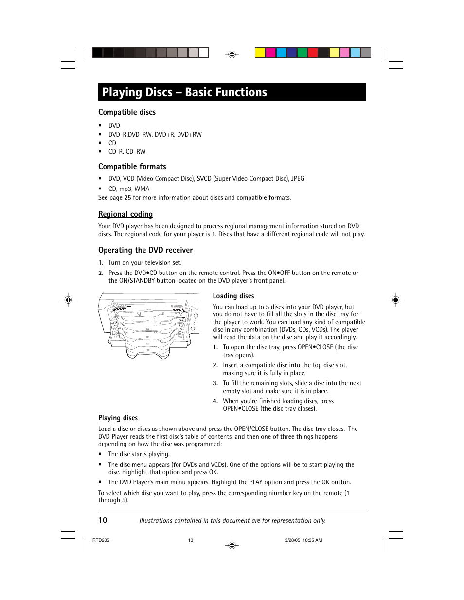 Playing discs – basic functions | RCA RTD205 User Manual | Page 12 / 30