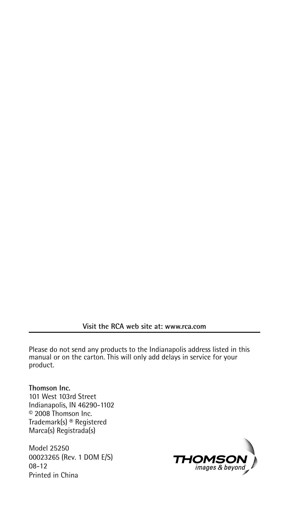 RCA 25250 User Manual | Page 50 / 100