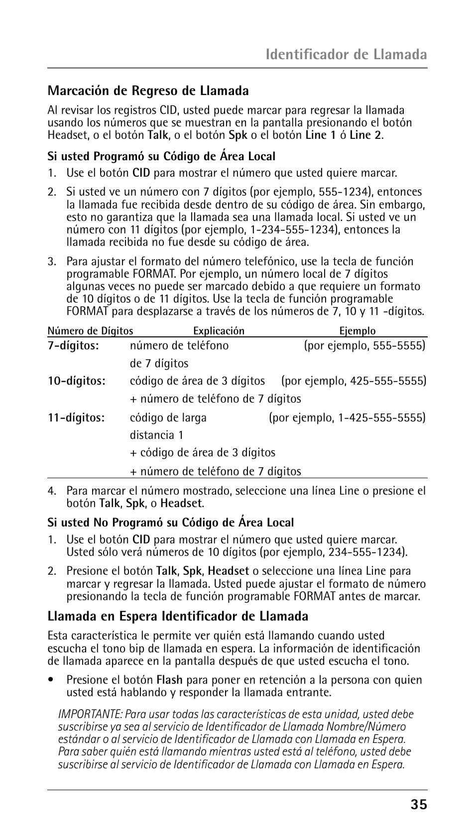 Identificador de llamada | RCA 25250 User Manual | Page 85 / 100