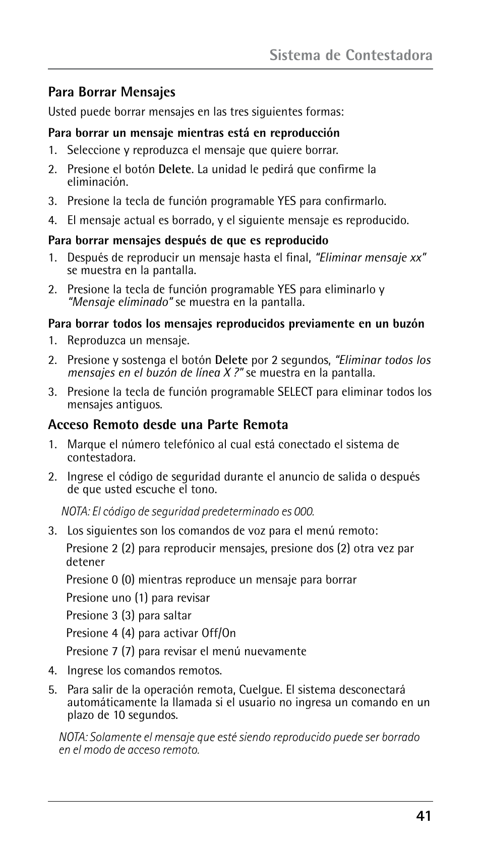 Sistema de contestadora | RCA 25250 User Manual | Page 91 / 100