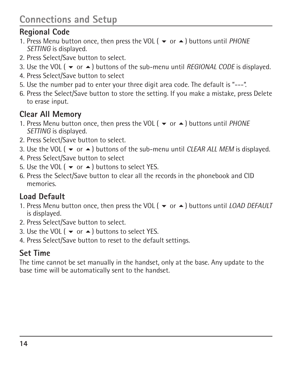 Connections and setup | RCA H5401 User Manual | Page 14 / 34