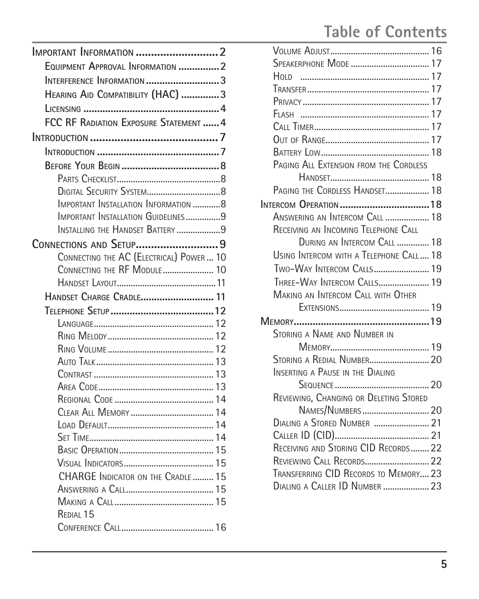 RCA H5401 User Manual | Page 5 / 34