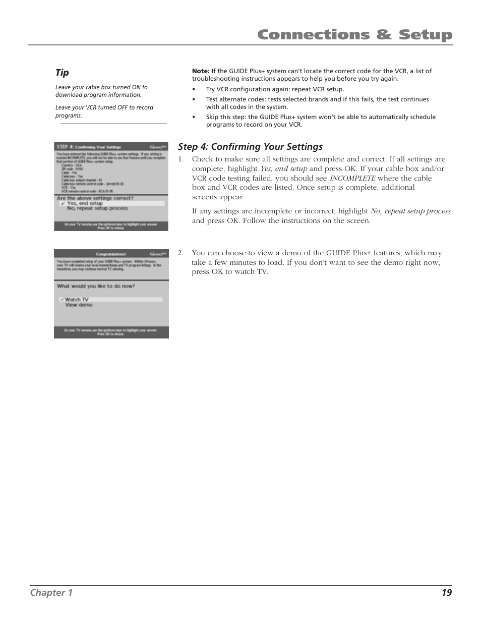 Connections & setup | RCA F27TF700 User Manual | Page 21 / 64