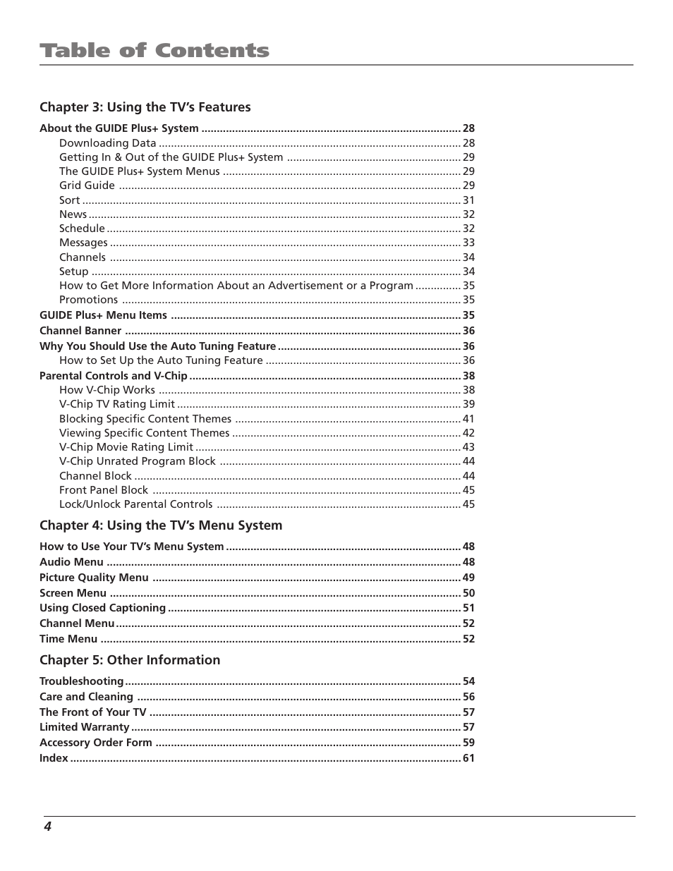 RCA F27TF700 User Manual | Page 6 / 64