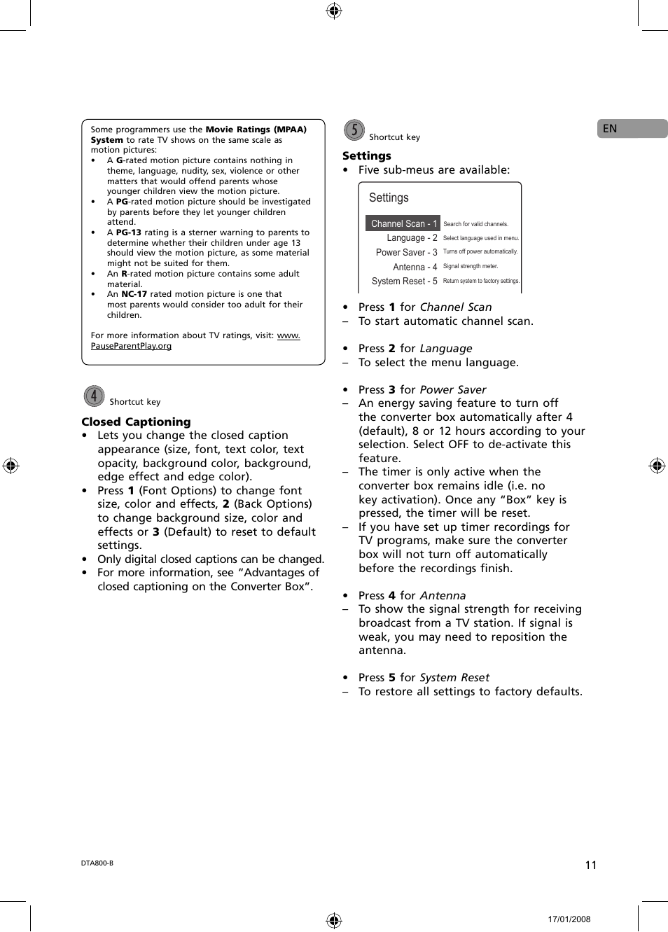 RCA B-008ATD User Manual | Page 11 / 28