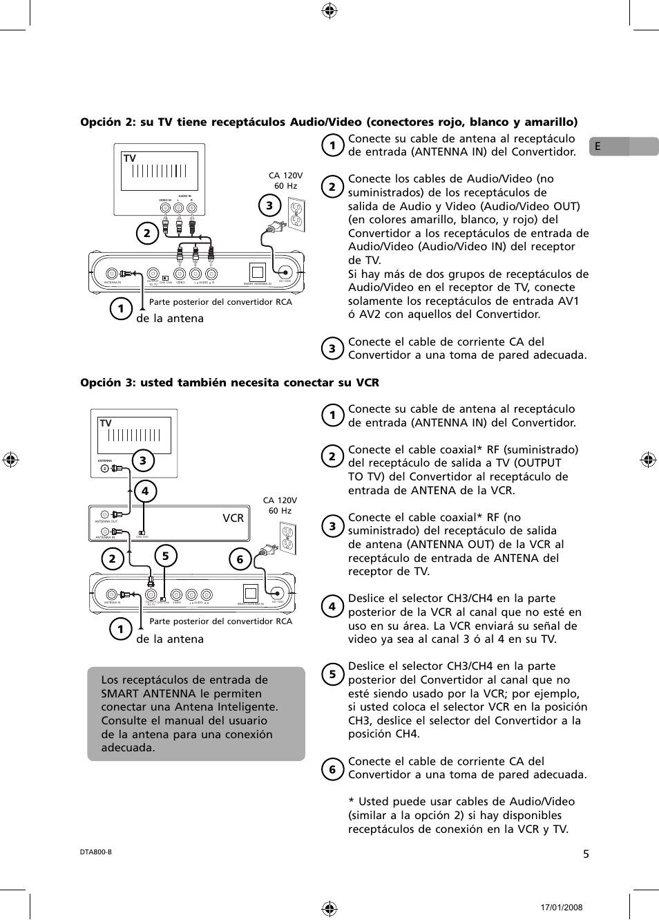 De la antena | RCA B-008ATD User Manual | Page 17 / 28