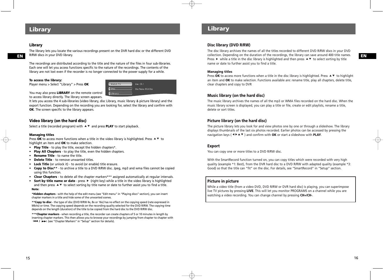 Library | RCA DRC8030N User Manual | Page 11 / 19