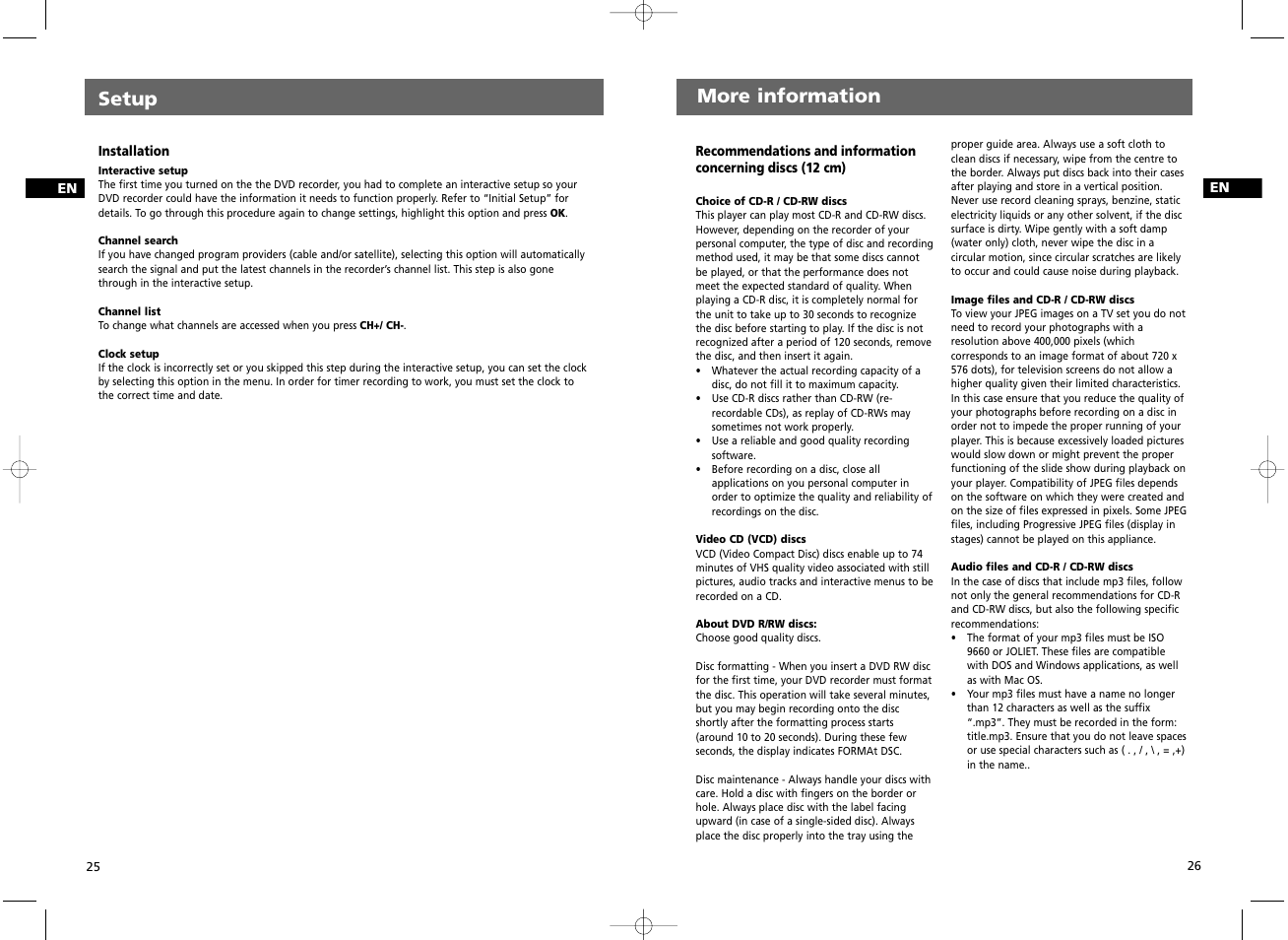 Setup more information | RCA DRC8030N User Manual | Page 16 / 19