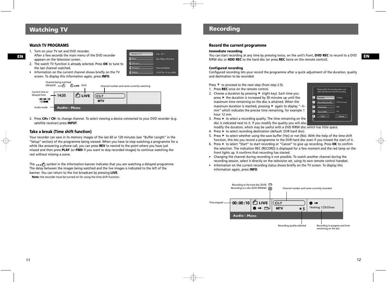 Watching tv recording | RCA DRC8030N User Manual | Page 9 / 19