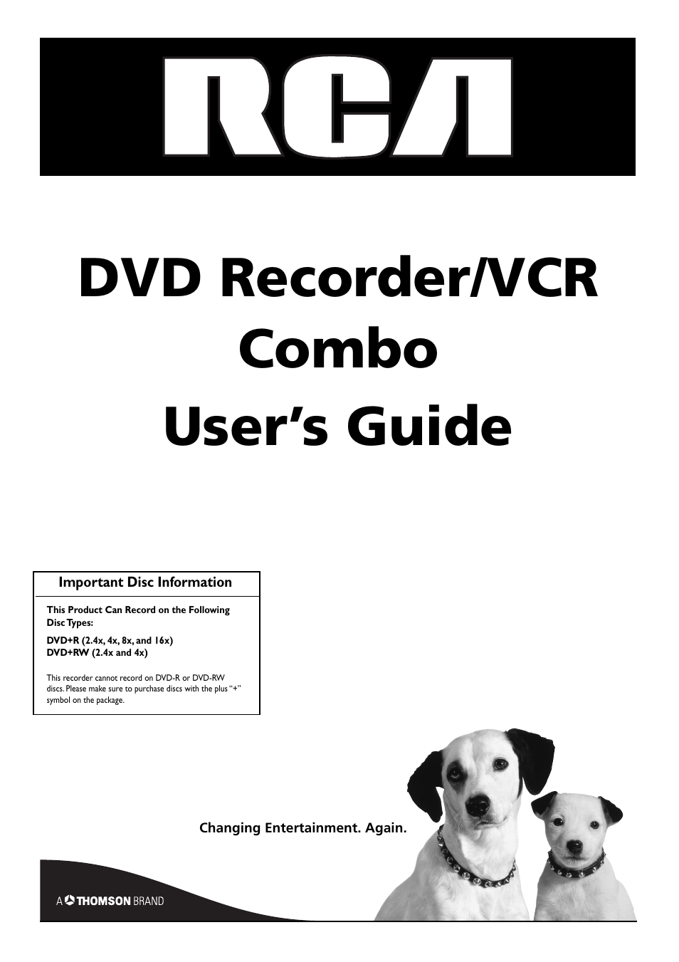 RCA DVD Recorder/VCR Combo User Manual | 68 pages