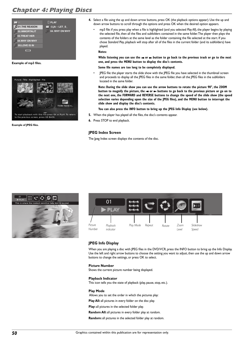 Chapter 4: playing discs | RCA DVD Recorder/VCR Combo User Manual | Page 52 / 68