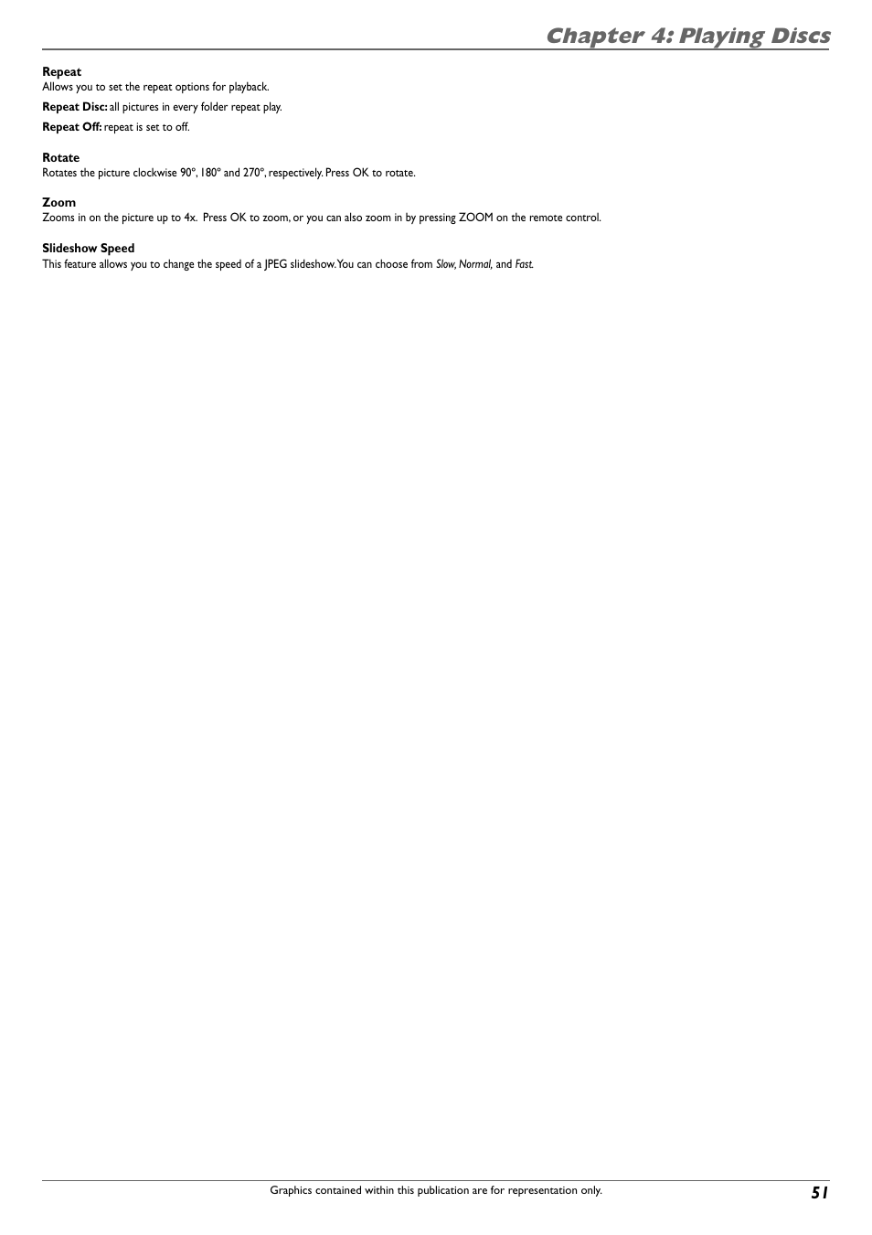 Chapter 4: playing discs | RCA DVD Recorder/VCR Combo User Manual | Page 53 / 68