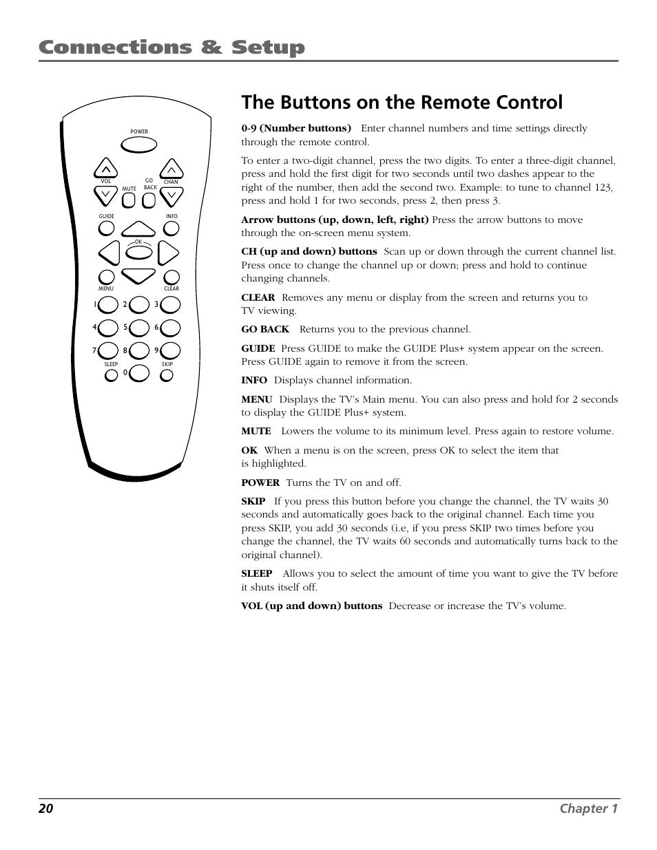 20 chapter 1 | RCA F25422 User Manual | Page 22 / 64