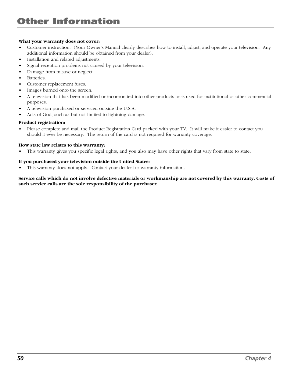 Other information | RCA F25422 User Manual | Page 52 / 64