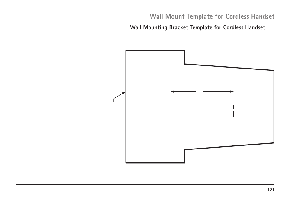 Wall mount template for cordless handset | RCA 25450 User Manual | Page 121 / 124
