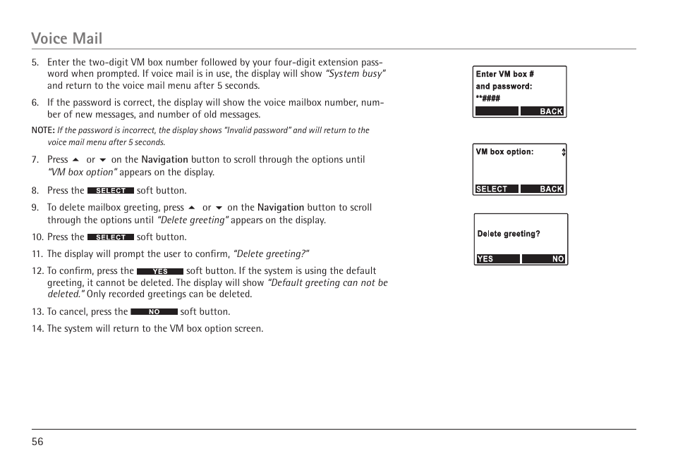 Voice mail | RCA 25450 User Manual | Page 56 / 124