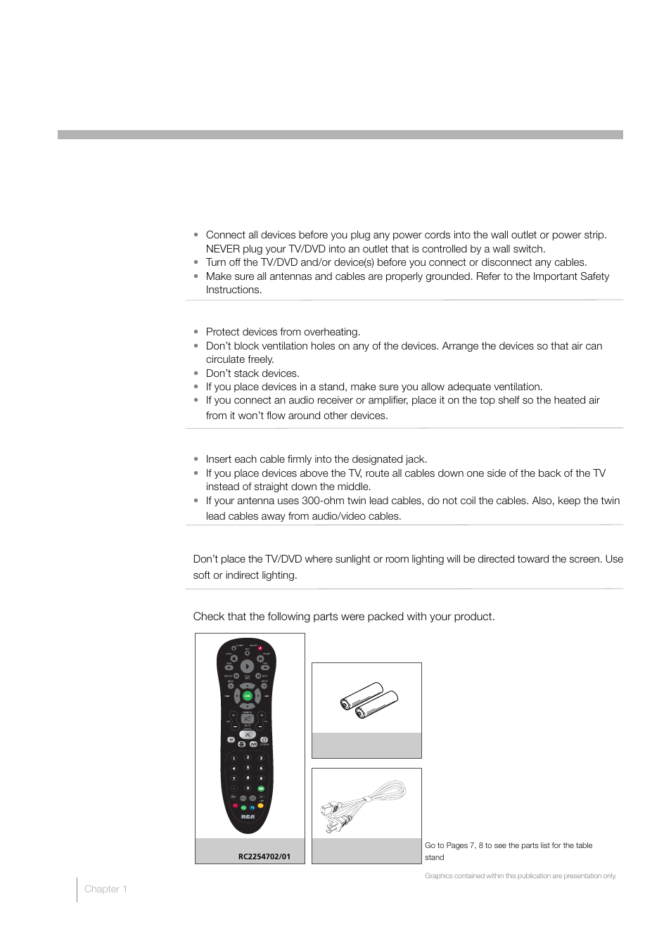 1 connections and setup, Things to consider before you connect | RCA L32HD33D User Manual | Page 6 / 56