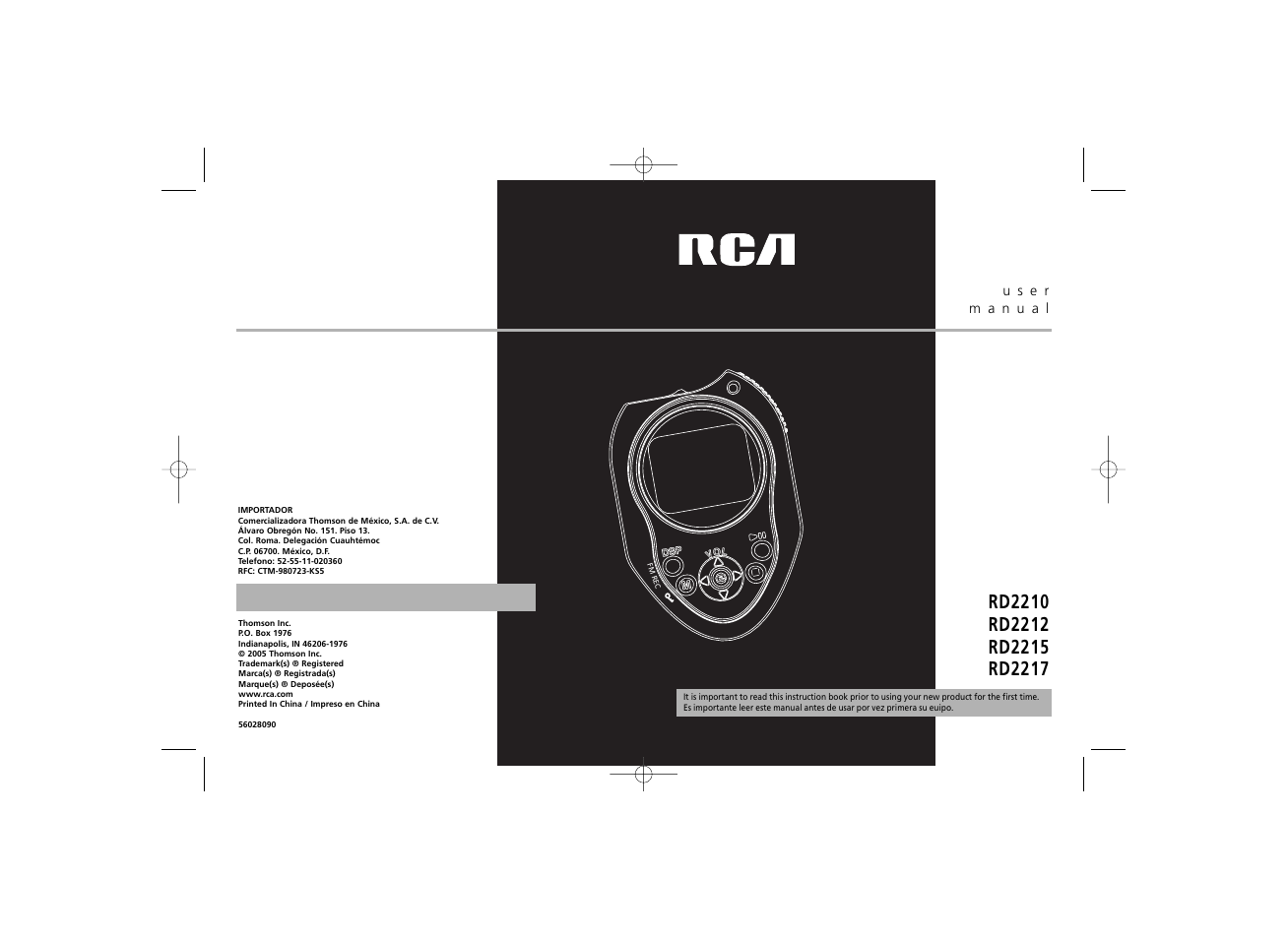 RCA RD2210 User Manual | Page 2 / 23