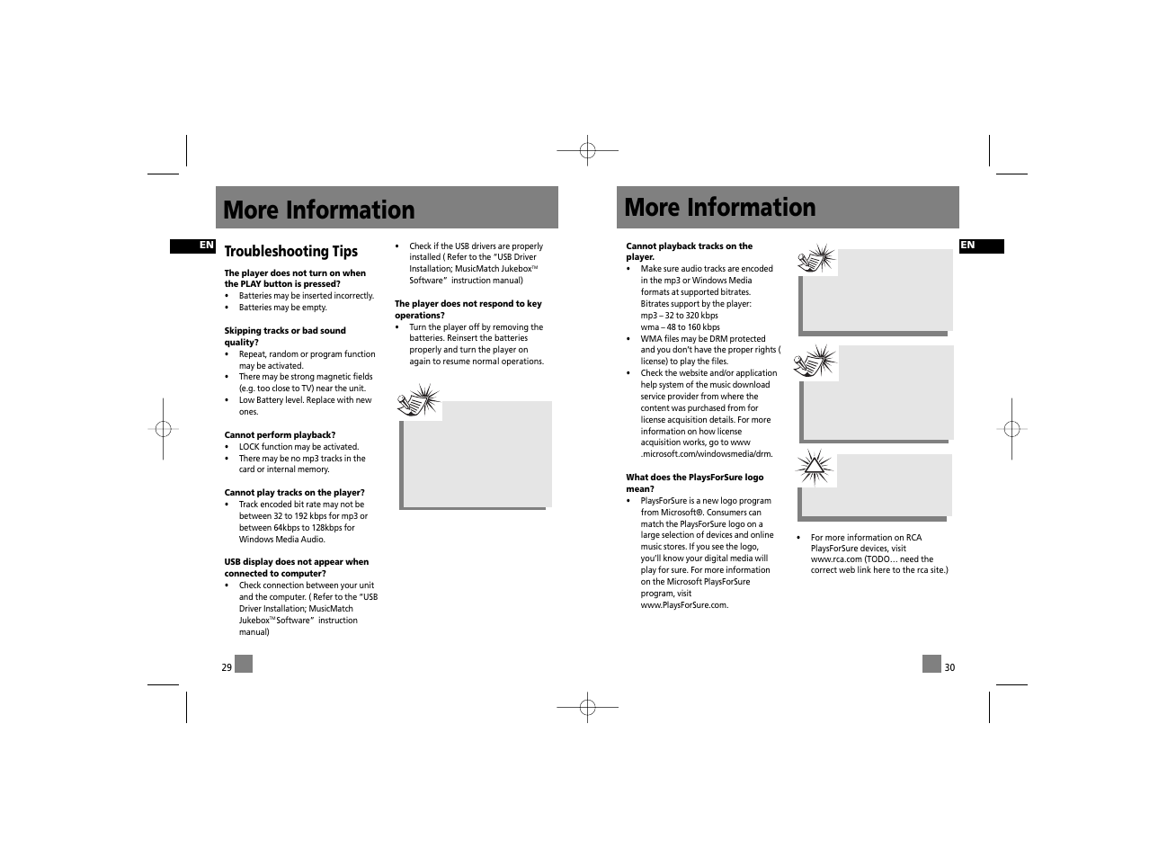More information, Troubleshooting tips | RCA RD2210 User Manual | Page 21 / 23