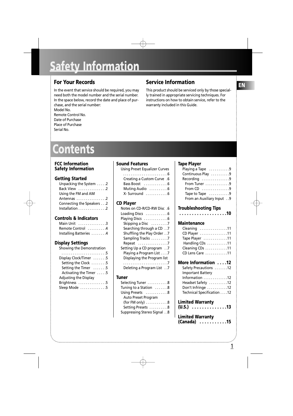 RCA RS2610 User Manual | Page 4 / 19