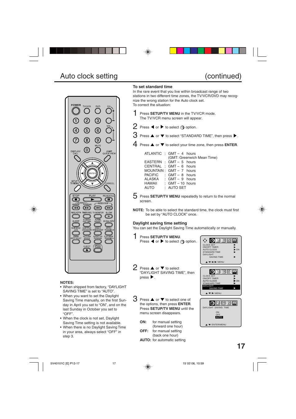 Auto clock setting (continued) | RCA 24F502TDV User Manual | Page 17 / 68