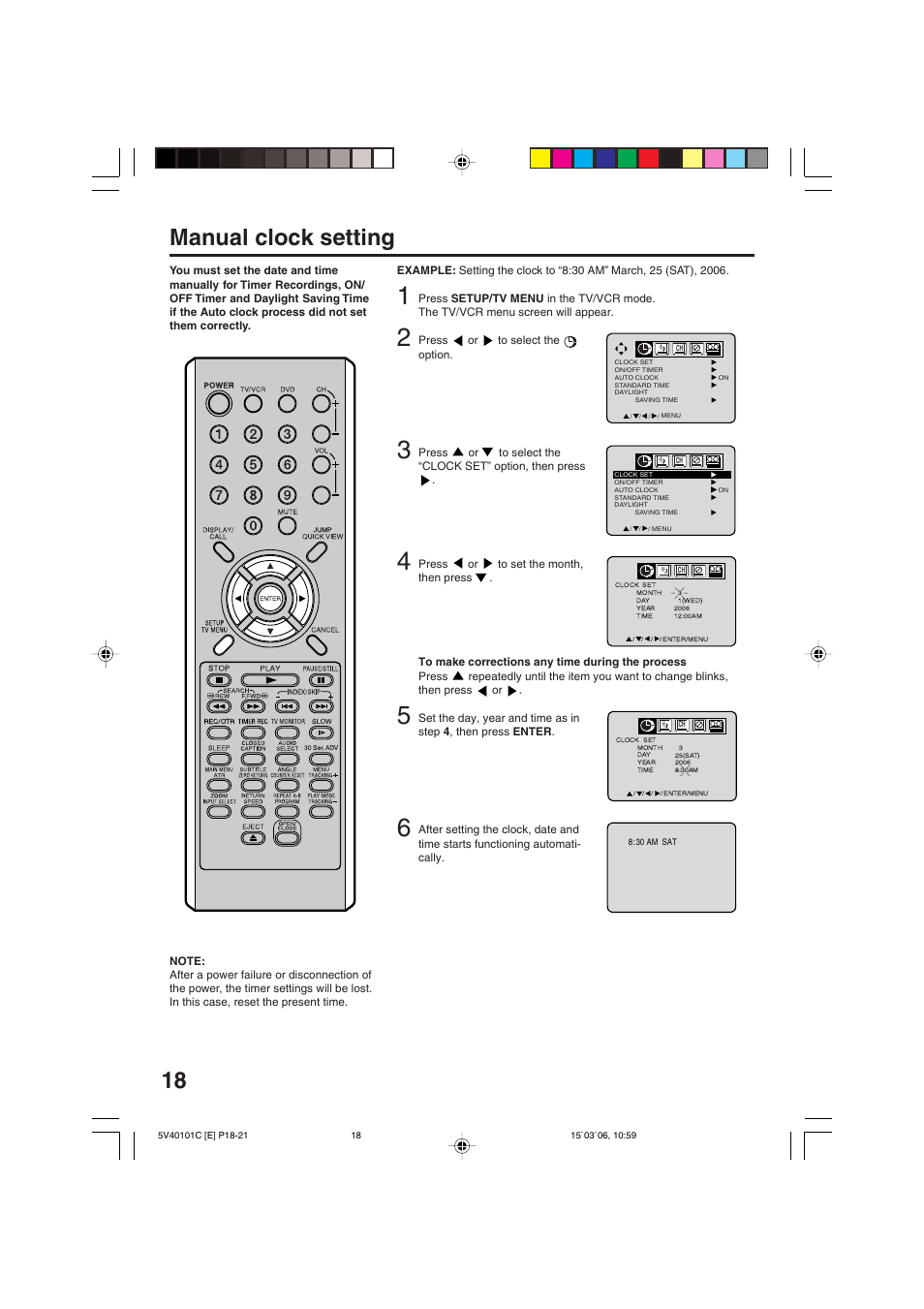 Manual clock setting | RCA 24F502TDV User Manual | Page 18 / 68