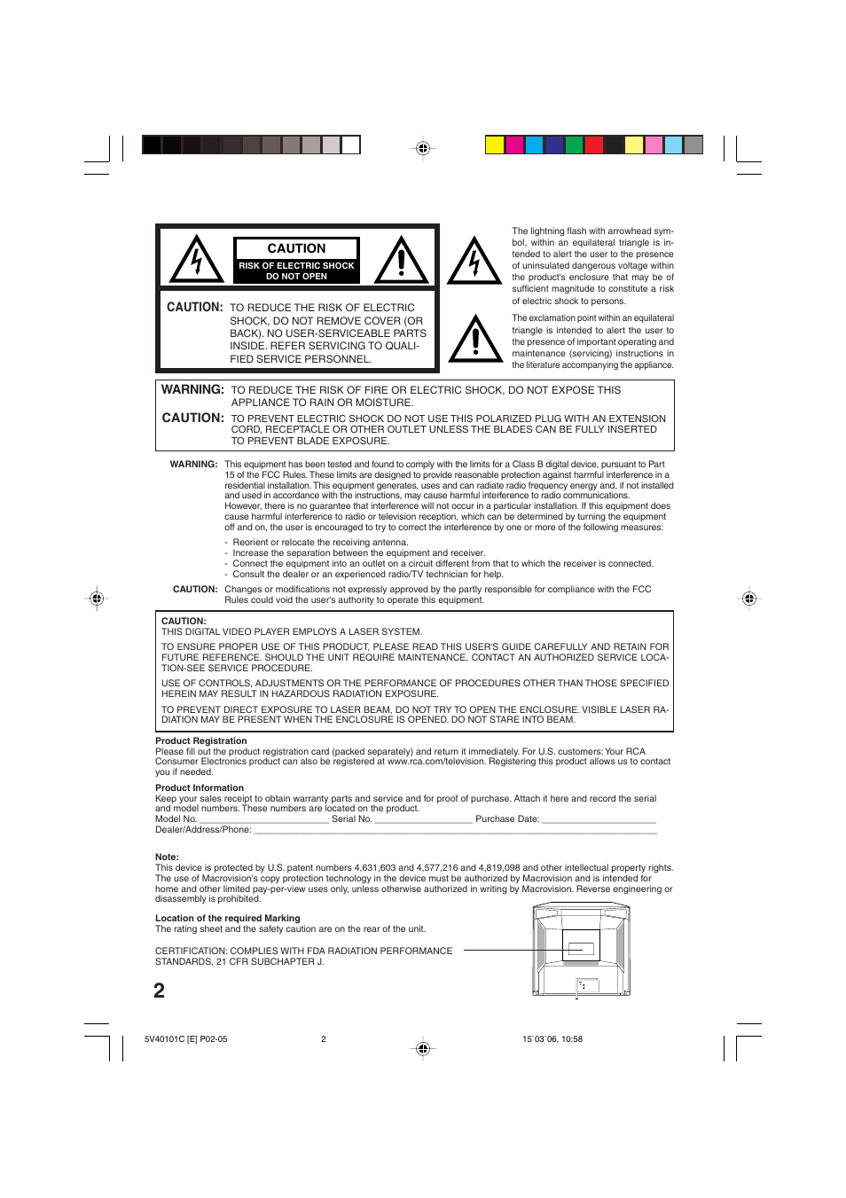 RCA 24F502TDV User Manual | Page 2 / 68