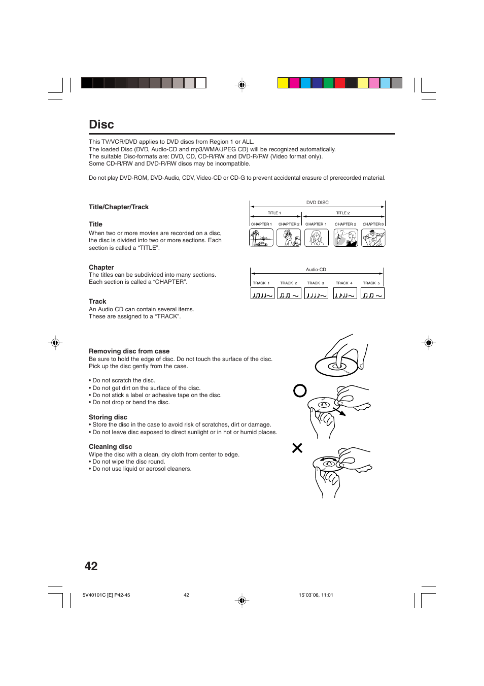 42 disc | RCA 24F502TDV User Manual | Page 42 / 68